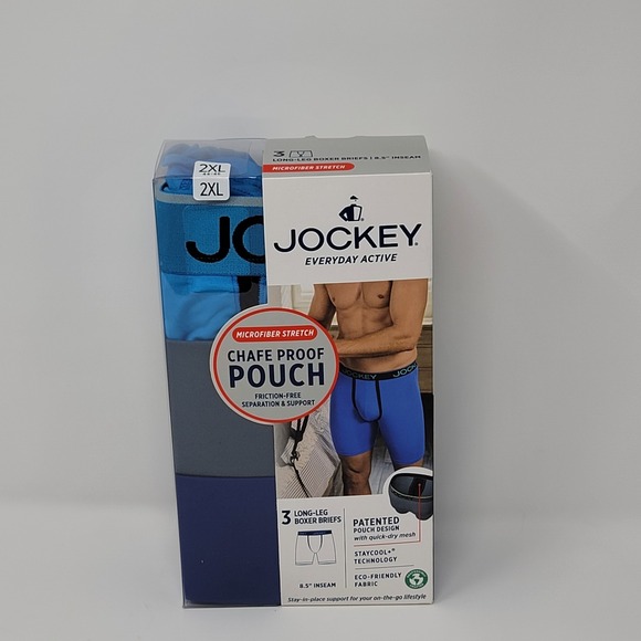 Jockey Active Chafe Proof Pouch Microfiber Stretch 8.5" Long‎ Boxer Briefs 2XL - Picture 1 of 5